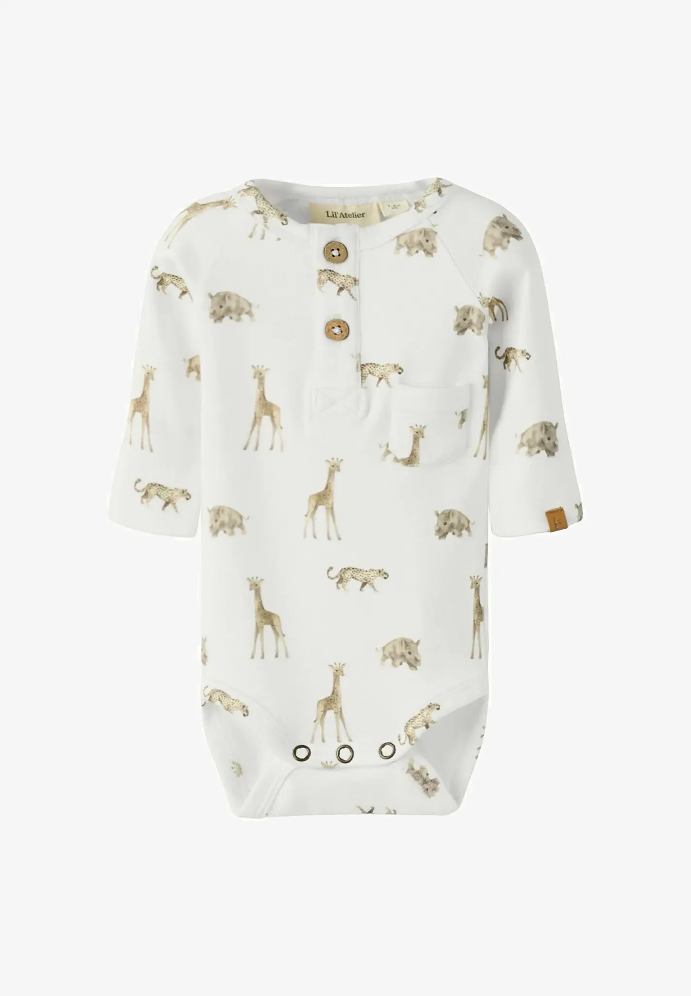 Lil' Atelier Romper NBMGayo elm coconut milk animals african