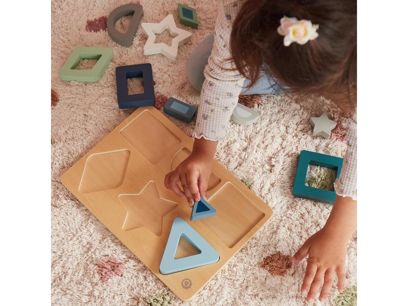 bieco Holzpuzzle Formen Geometrisches Baby Holzpuzzle