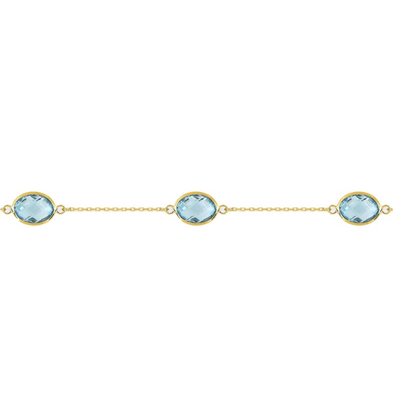 Bracelet Femme - topaze - Or 18 Carats - Longueur : 18 cm