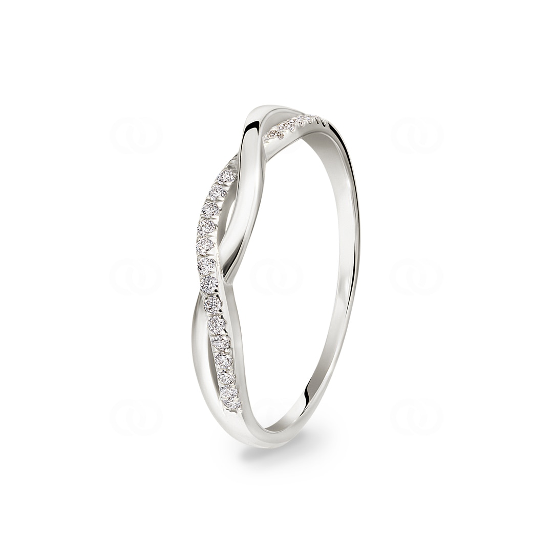0.10 Karat Diamantring 750/18 K Weissgold
