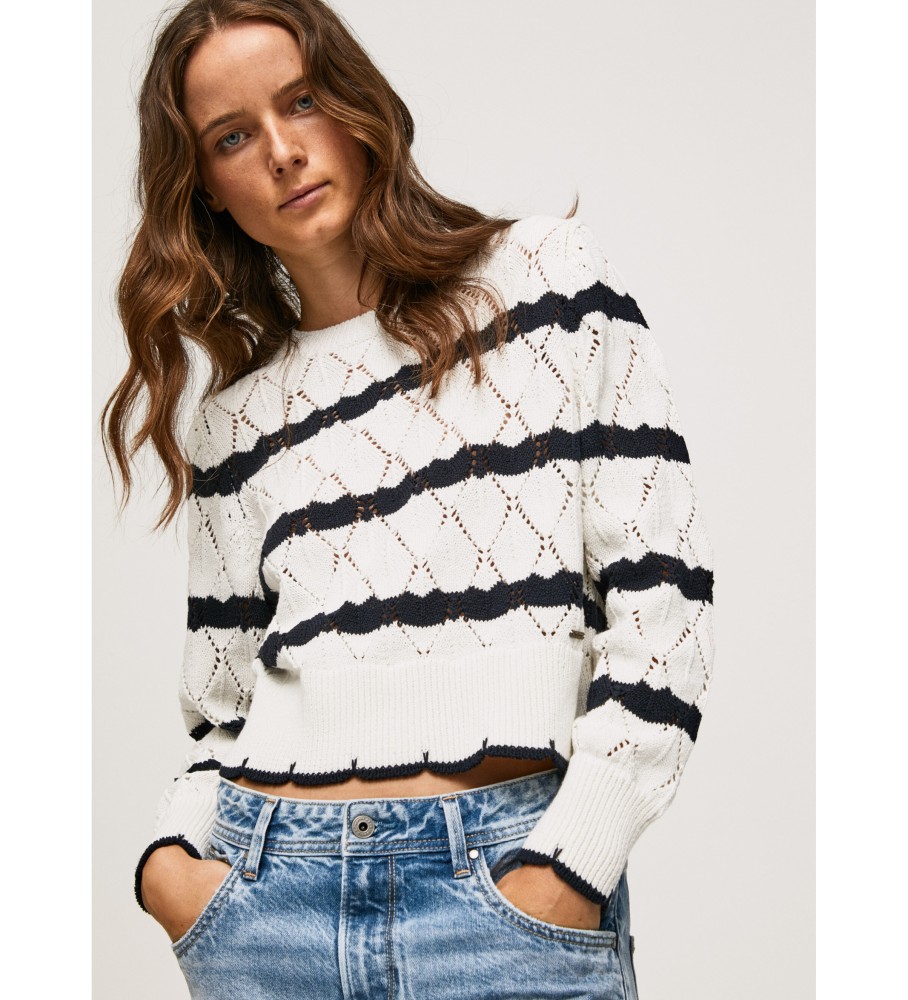 Camisa Pepe Jeans Tabata branca e preta