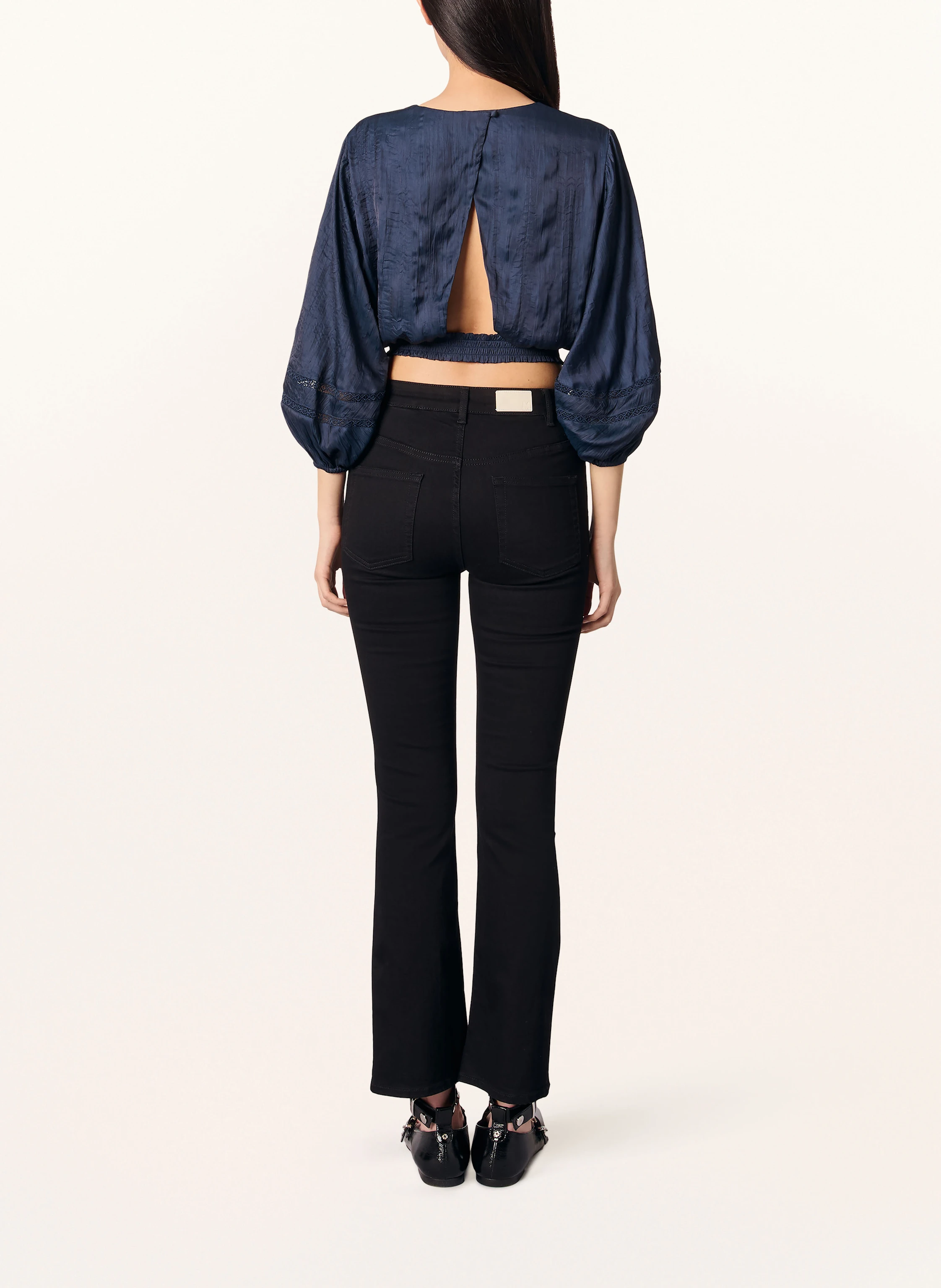 maje Cropped-Blusenshirt mit 3/4-Arm und Cut-out