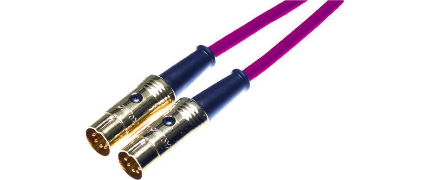 MIDI-Kabel NRA-075-0691-030 3 mMIDI-Kabel mit 5-poligem DIN-Kabelstecker und robuster Kabelklammer