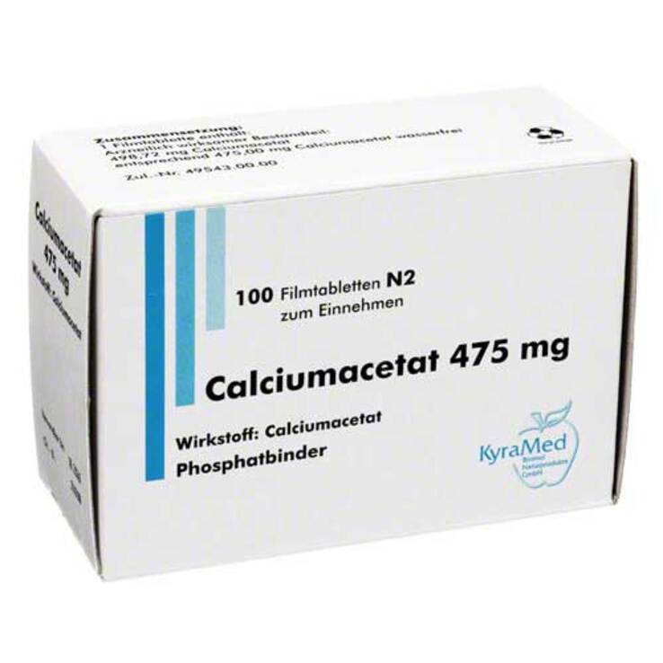 Calciumacetat 475 mg Filmtabletten, 100 St