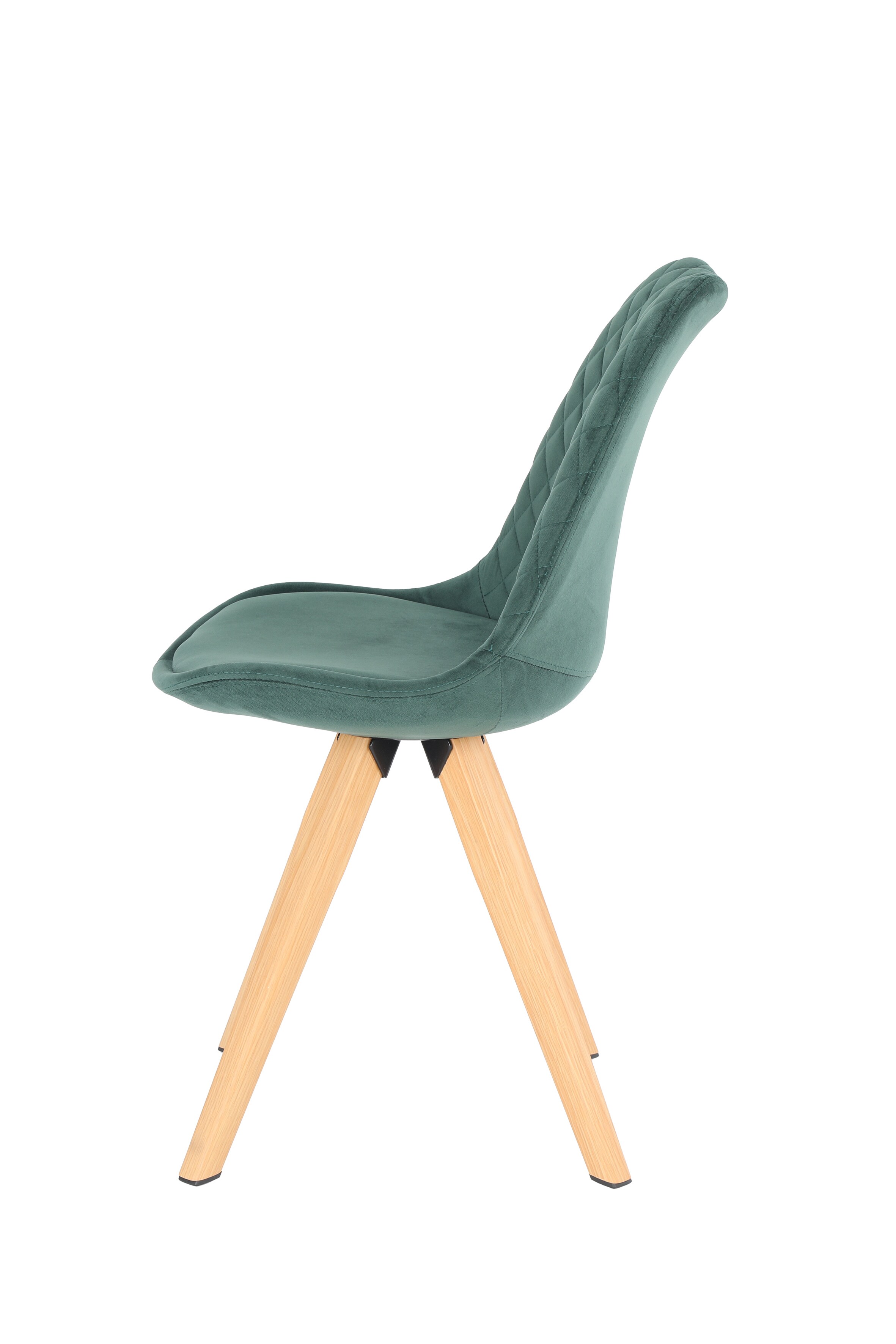 byLIVING Esszimmerstuhl ARIK, 2er Set, Samtbezug dunkelgrün, Gestell Eiche-Optik