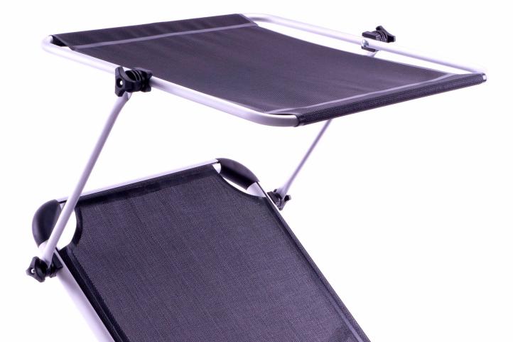 VCM Sonnenliege Sonnendach Schwarz 187x57x30cm Campingliege klappbar