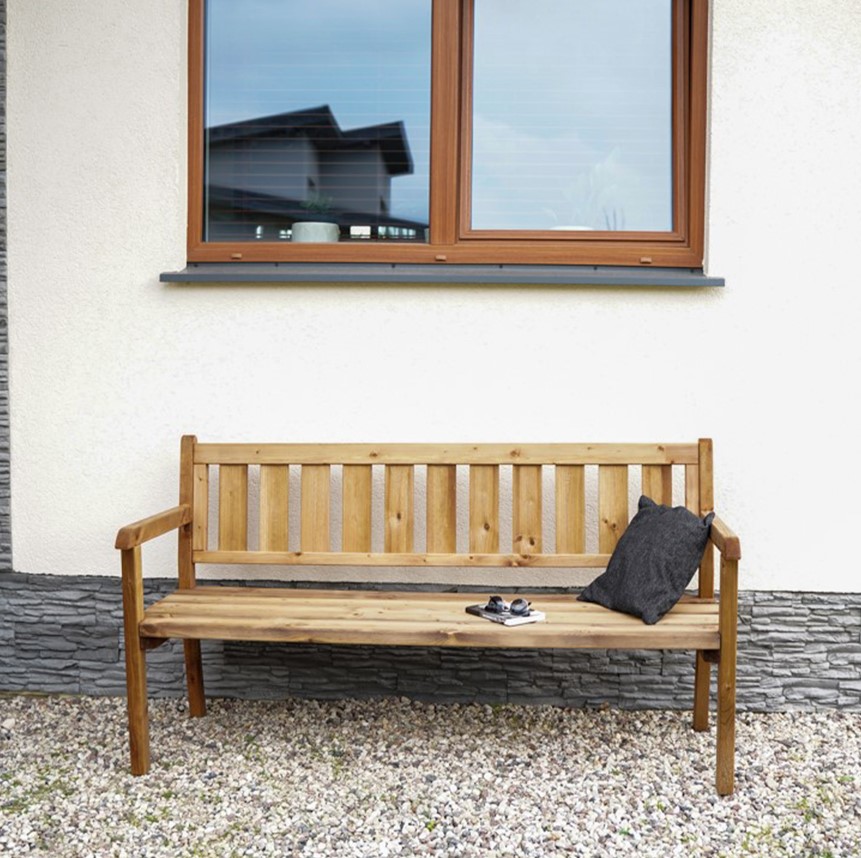 Charlotte banc de jardin en bois 170 cm - marron