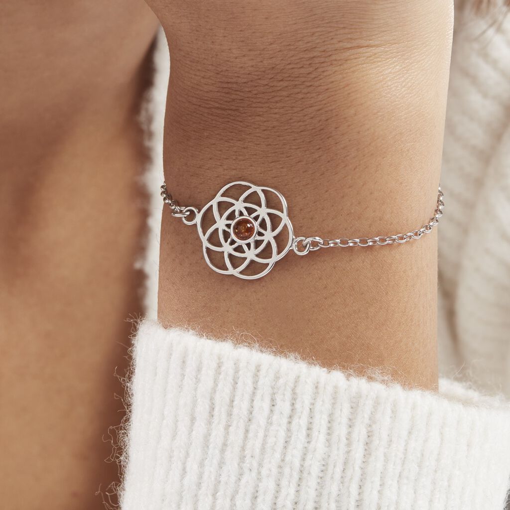 Bracelet Argent Blanc Aeson Ambre