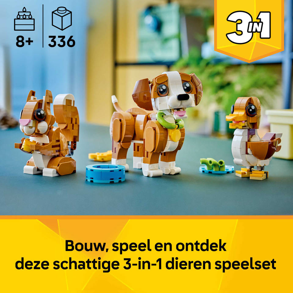 LEGO Creator 3-in-1 schattige dieren: speelse puppy 31382