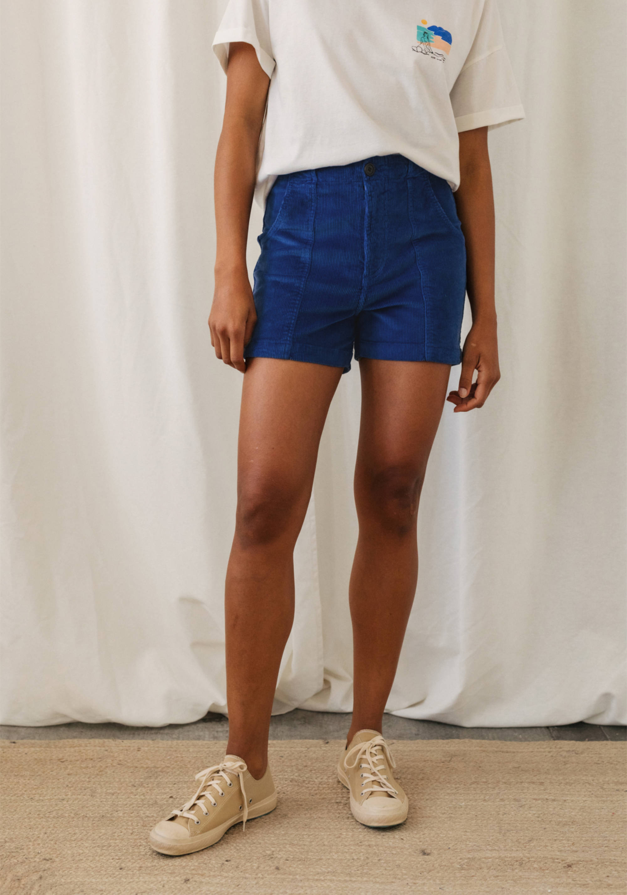 Twothirds Cord-Shorts Cockatoo Ultramarine