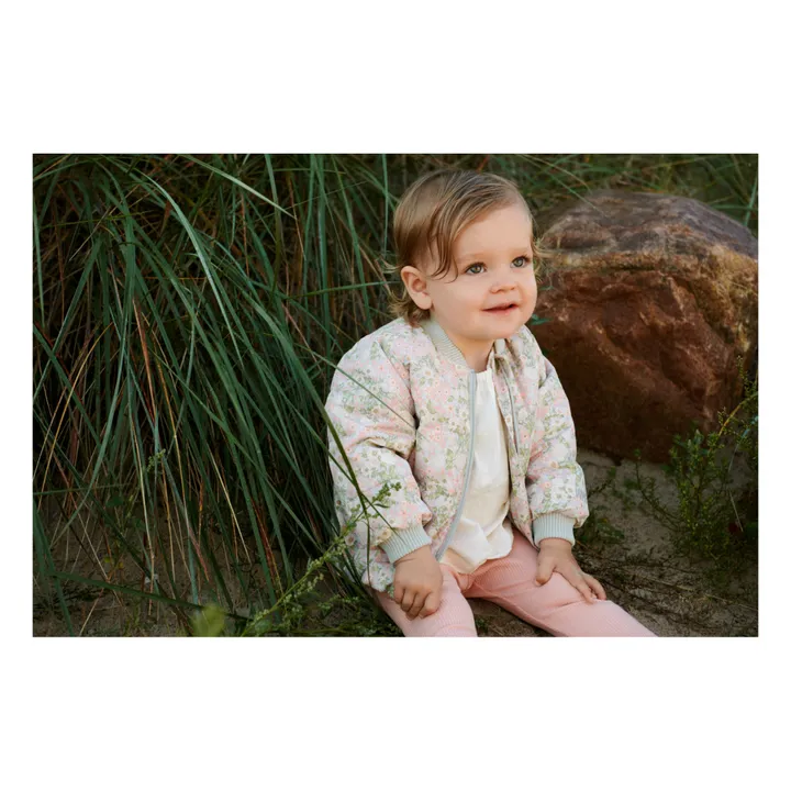 Wheat Veste Matelassée Malo Fleur Fibres Recyclées Bébé | Vert amande