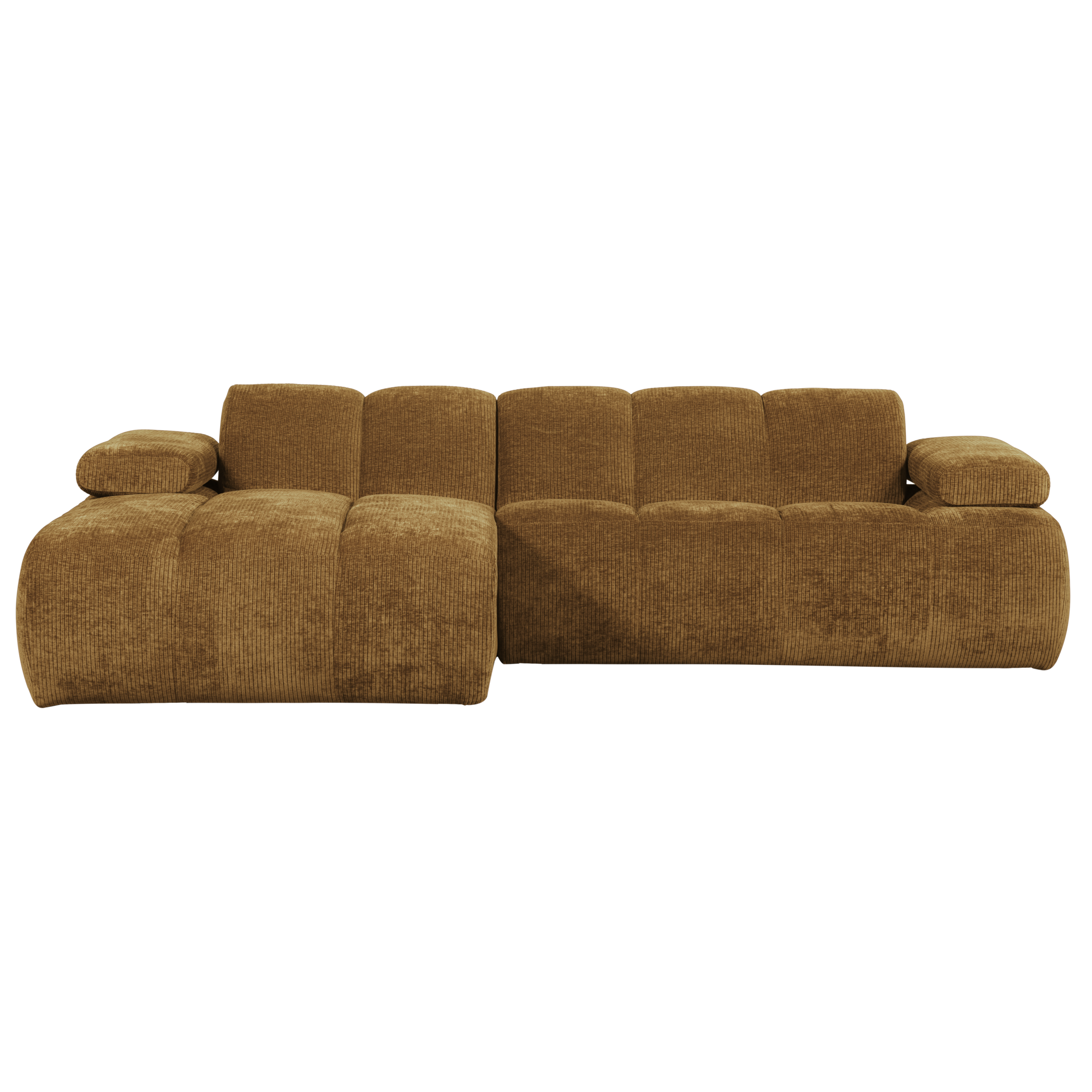 Chaise Longue Mojo Mojo Chaise Longue Links - Geweven Ribstof - Honinggeel