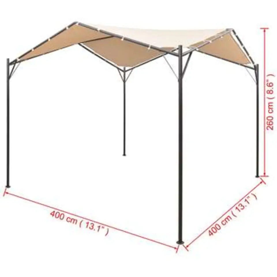 vidaXL - Luifel - Beige - Stof - 4 x 4 m