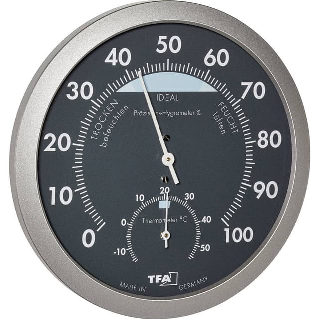 TFA Dostmann 45.2043.51 Termo- /hygrometer Antracit, Sølv