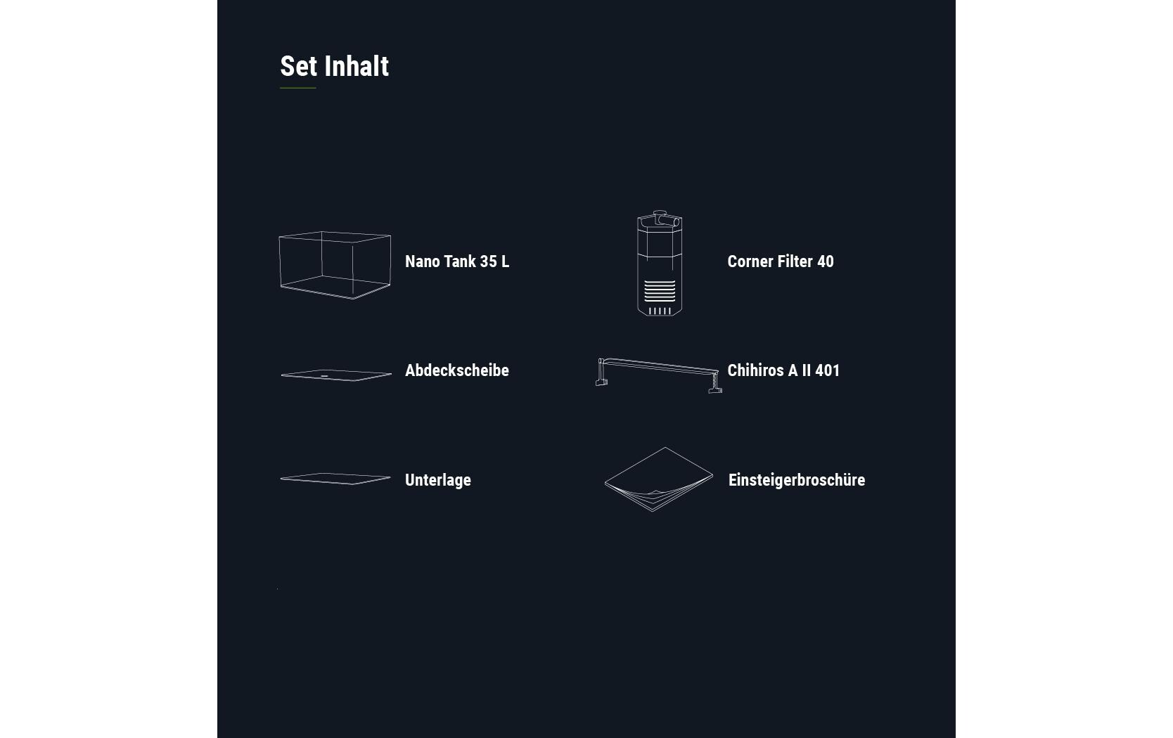 Aquarium Nano Tank Plant Pro, 35 l<br>Mini Aquarium Set mit Beleuchtung, Filter und Einsteigerbroschüre
