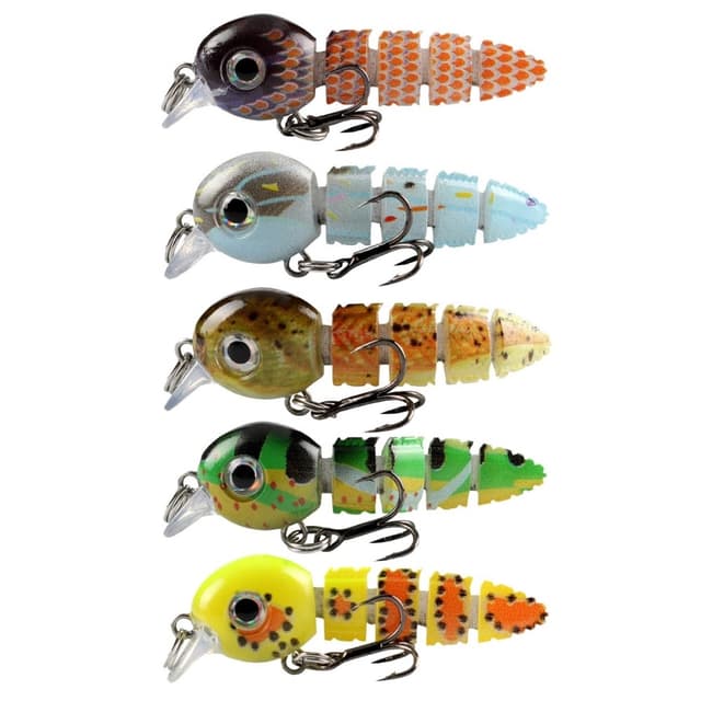 5 fiskelokker naturtro Crankbait med opbevaringsboks