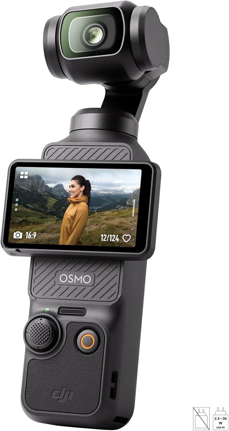 DJI Osmo Pocket 3, digital camera vlog CMOS 1'' et Vidéo 4K/120 ips, Stabilisation à 3 axes, MAP rapide,Suivi Facial/Objets,Écran tactile rotatif 2