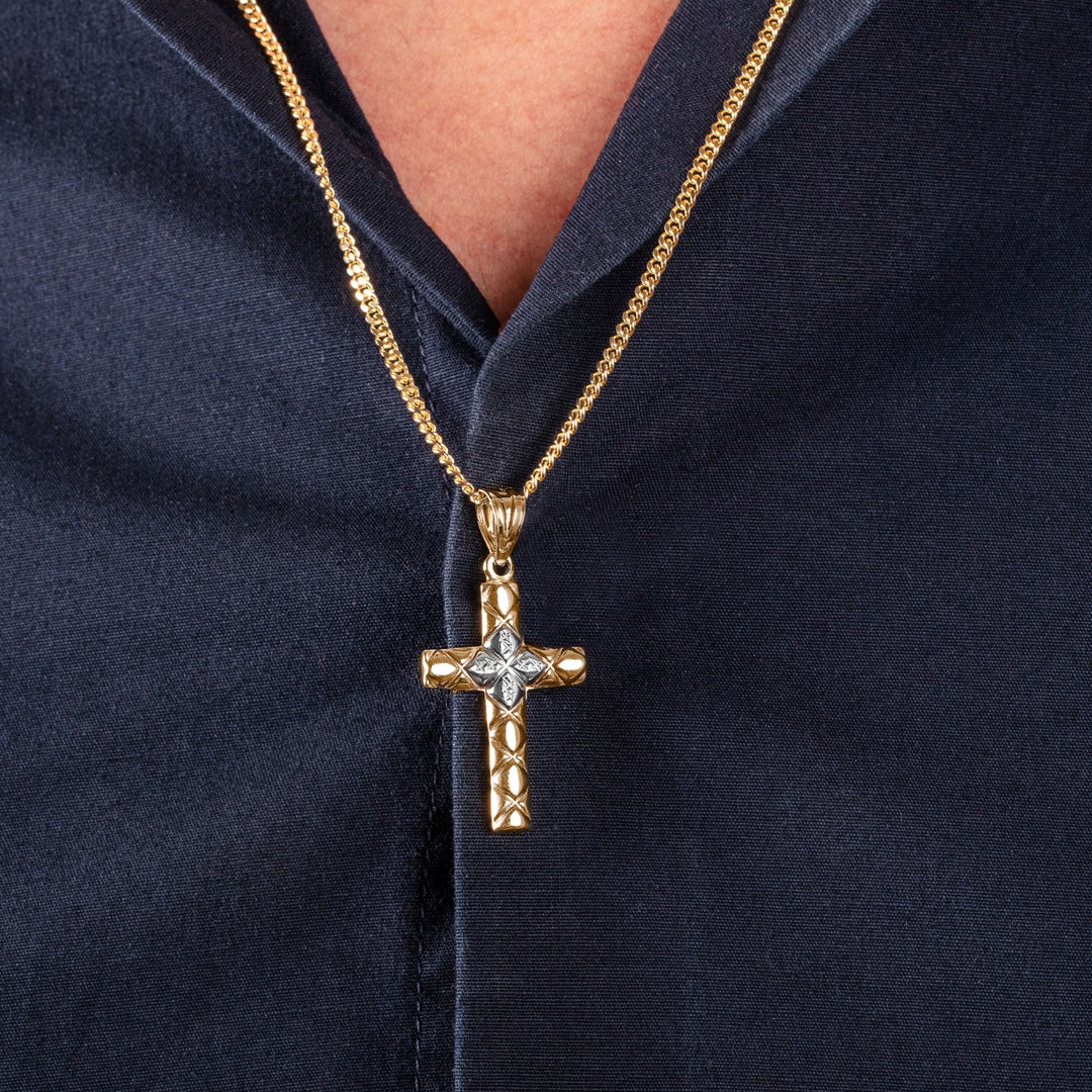 Anhänger 750/18 K Gelbgold Kreuz 29 x 18mm