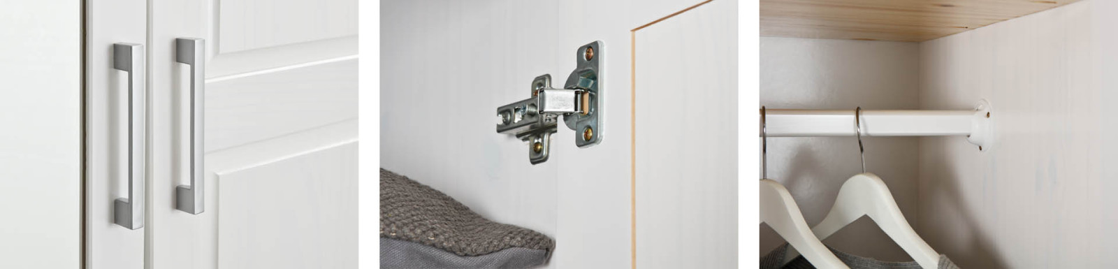 Drehtürenschrank GERALDO - weiß - Kiefer massiv - 140 cm breit