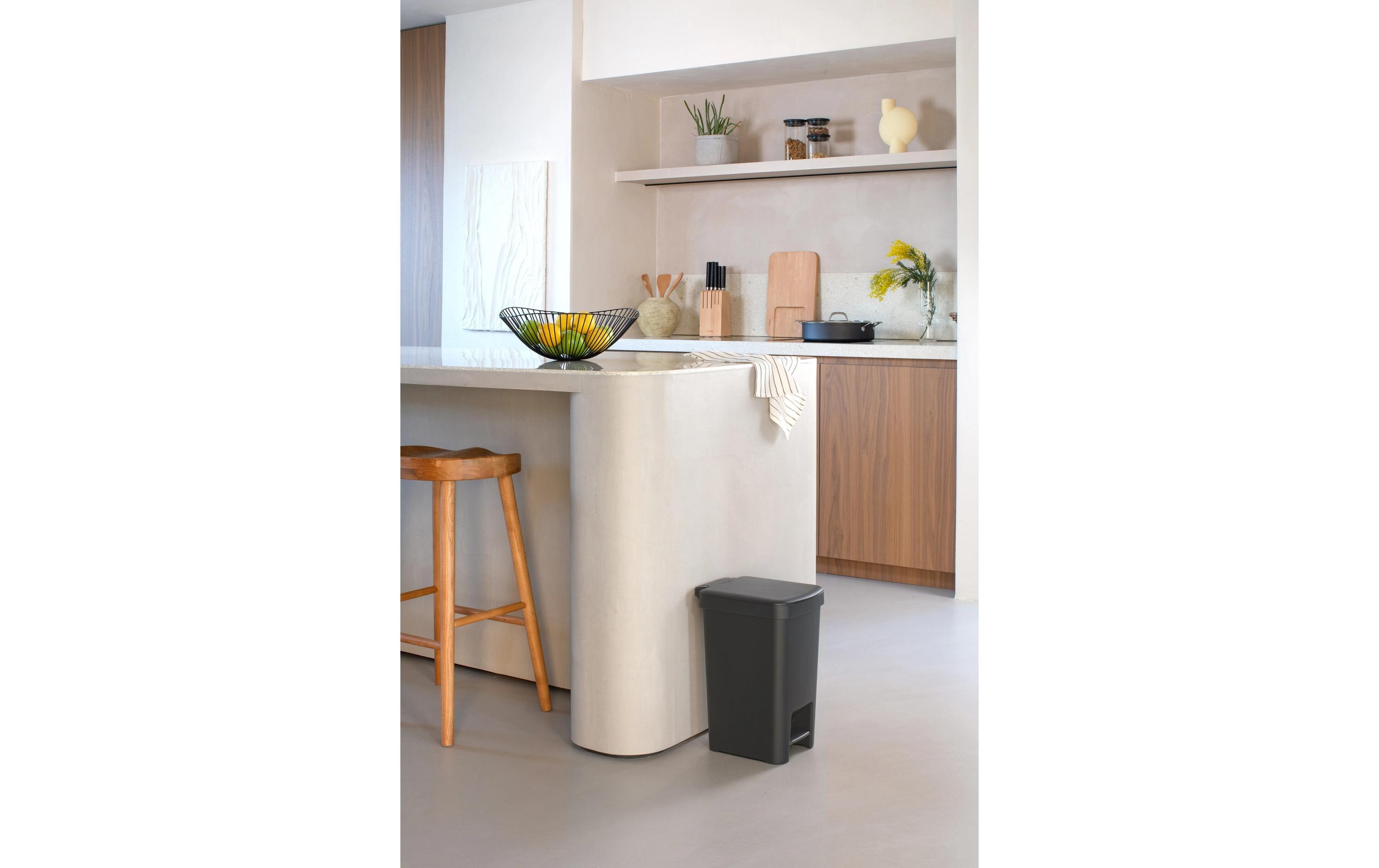 Recyclingbehälter StepUp 16 l, DunkelgrauTreteimer für Recyclingmaterialien