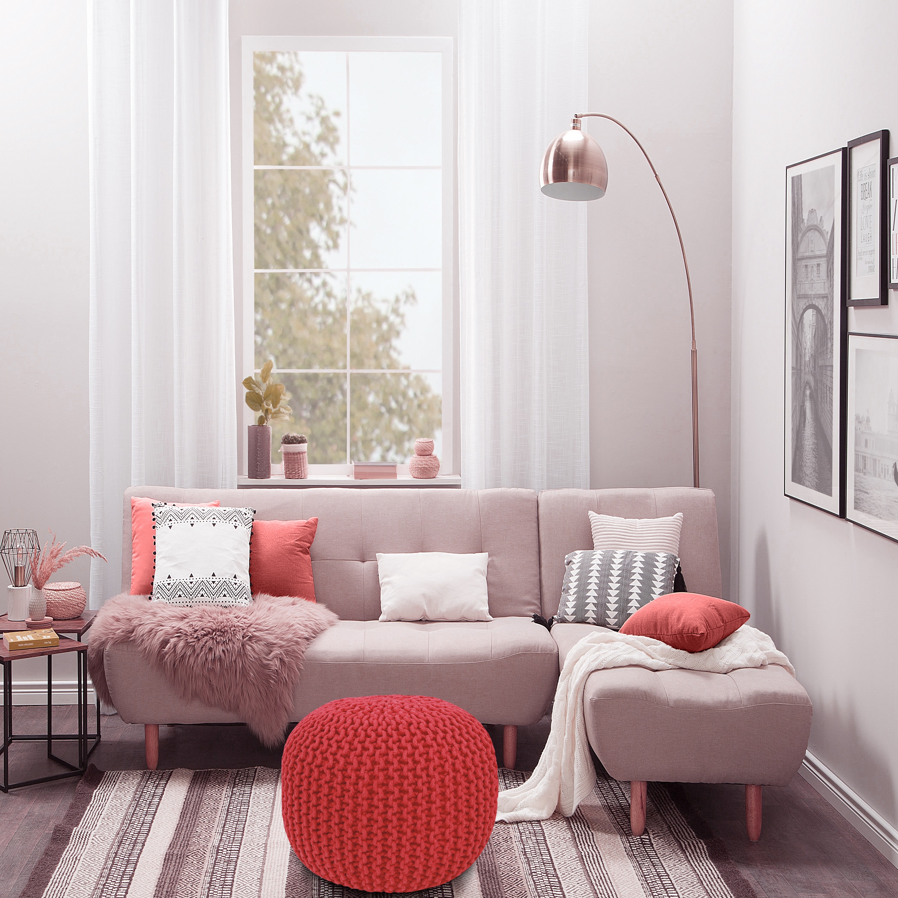 Pouf RAMILA rot
