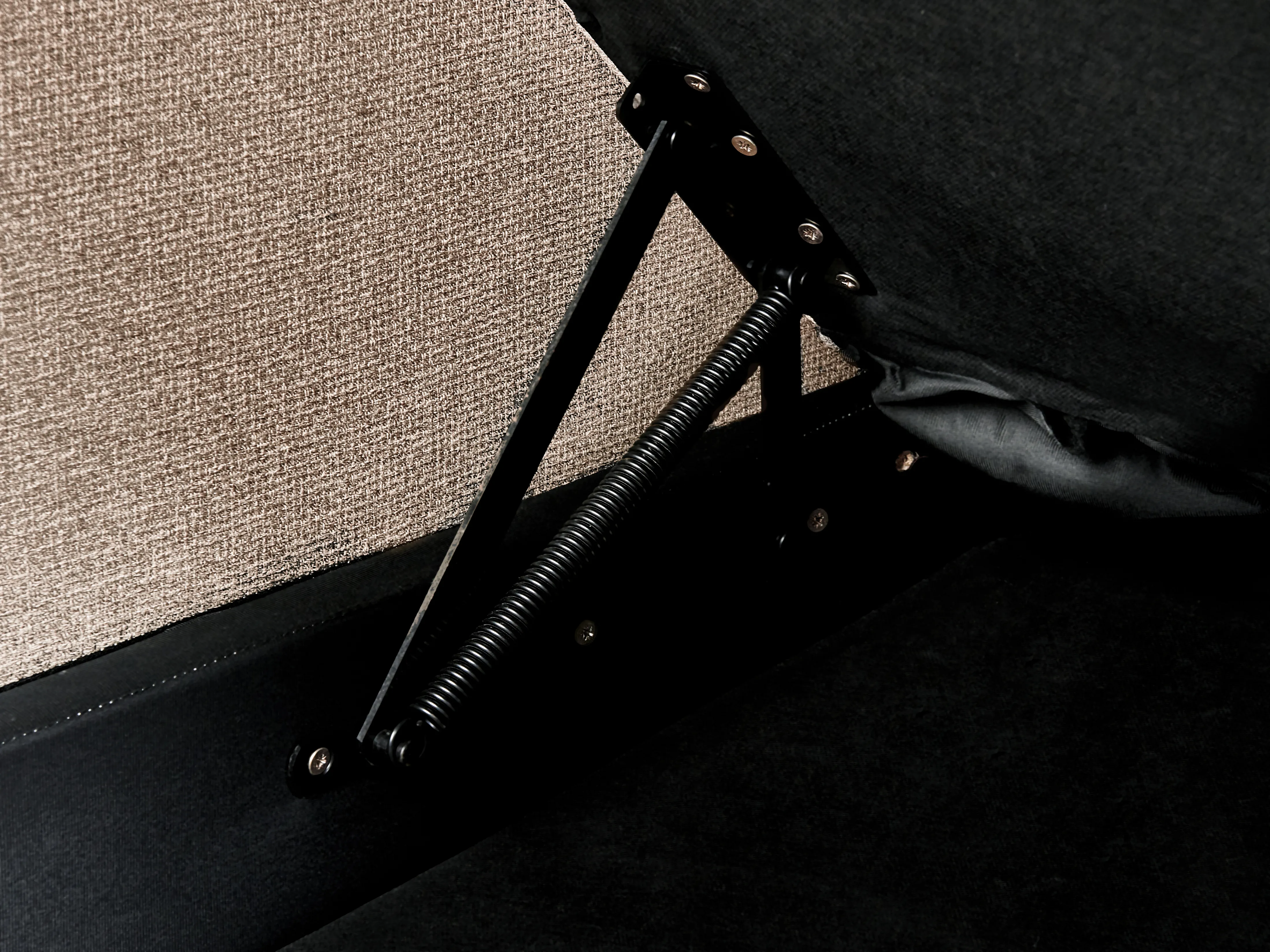 Linkszijdige chaise longue MERI Kunstlinnen Lichtbruin met opbergruimte