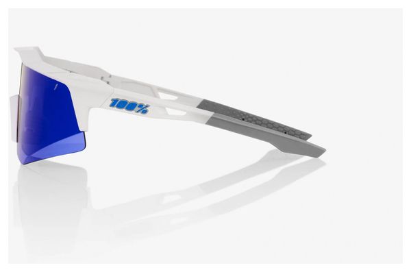 Lunettes 100% Speedcraft SL - Movistar Team Blanc - Verres Hiper Miroir Multicouche Bleu