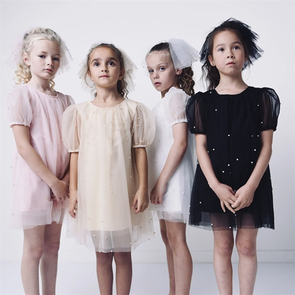 Pearl Tulle Puff Aline Kjole White