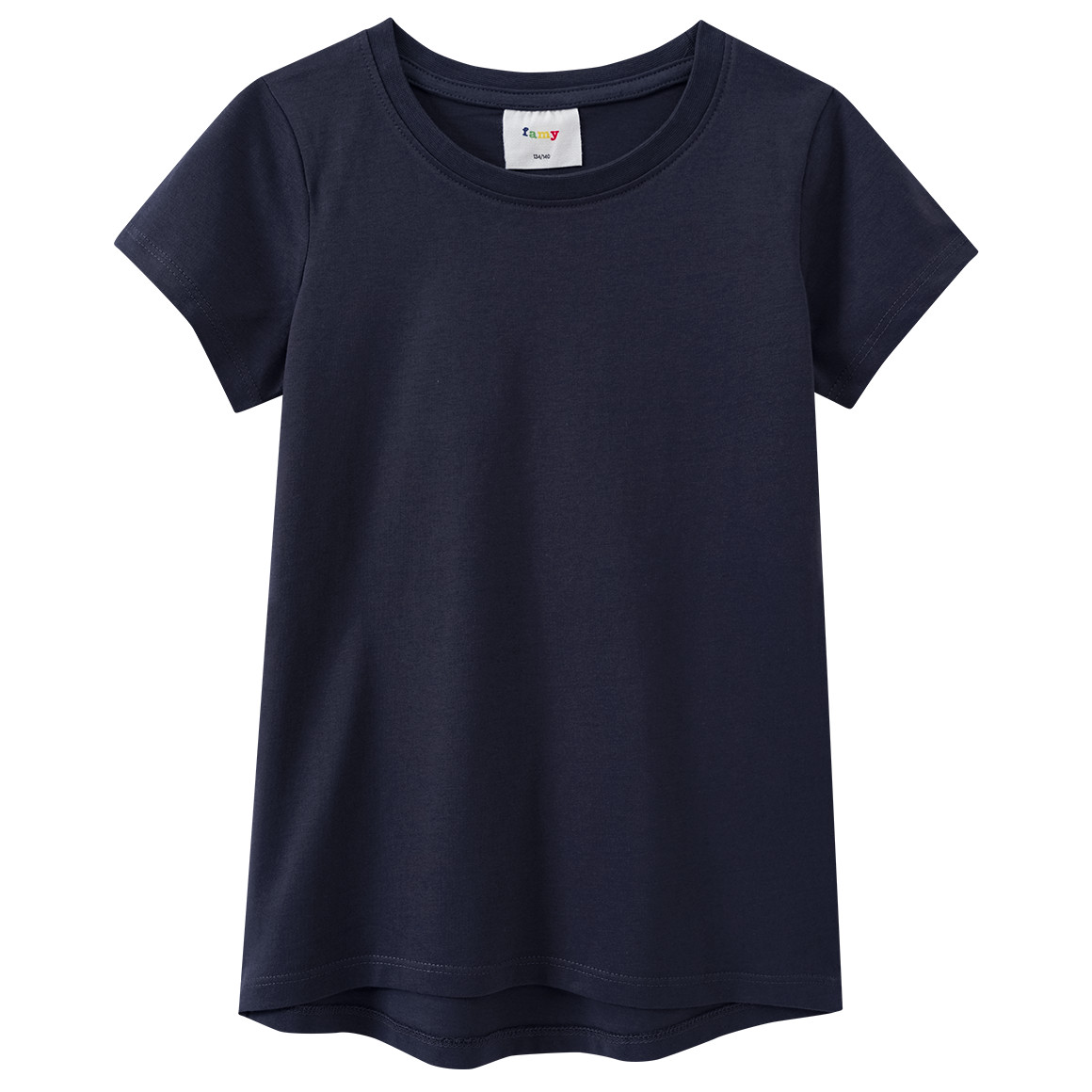 Famy 3 Mädchen T-Shirts im Basic-Look hellrosa / weiss / dunkelblau