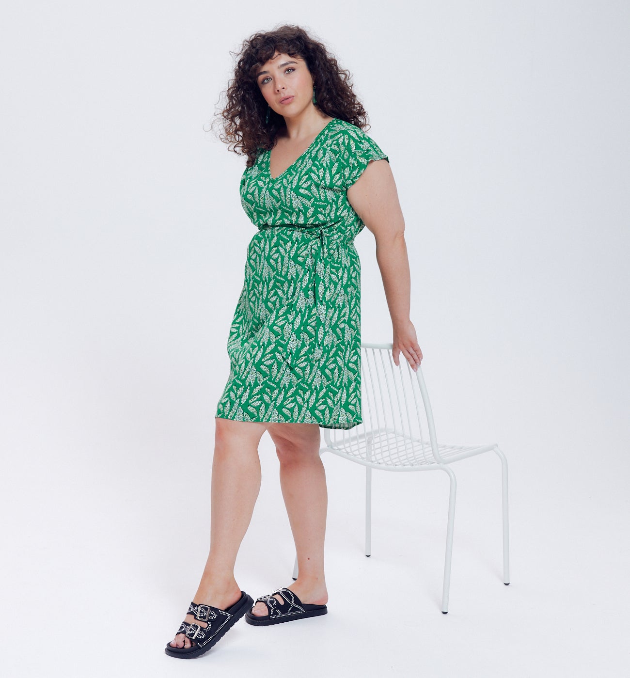 Robe courte imprimée Femme - Imprimé vert