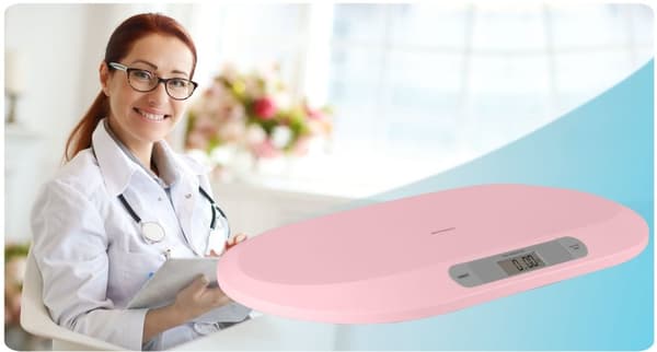Elektronisk babyvekt BW-144, rosa