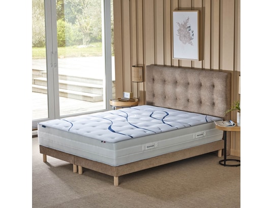 SOURCE DE REVES - Sommier 140 x 190 Sommier tapissier moka chenille bouclettes 140x190