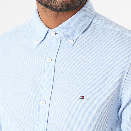 Chemise Manches Longues Slim Brushed Dobby 2879 Bleu Clair