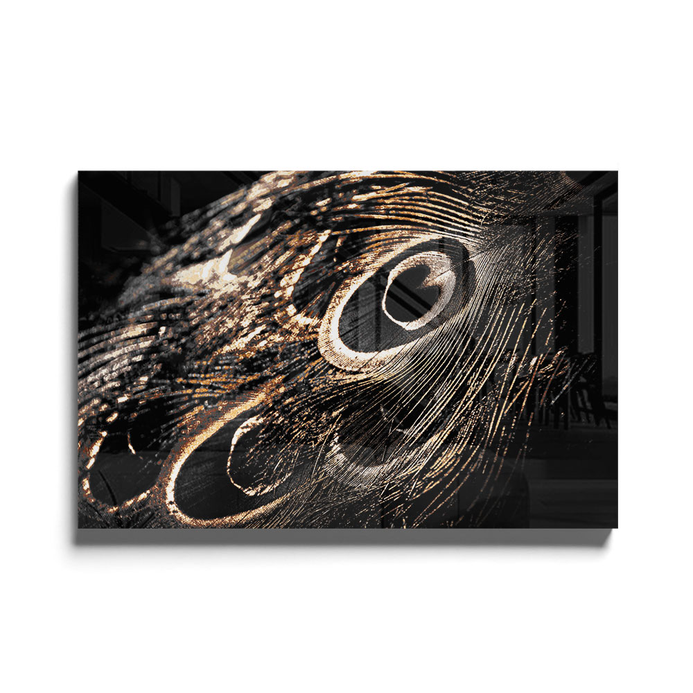 Walljar acrylglas schilderij - Peacock Feathers Acrylglas schilderij - 60 x 90 cm