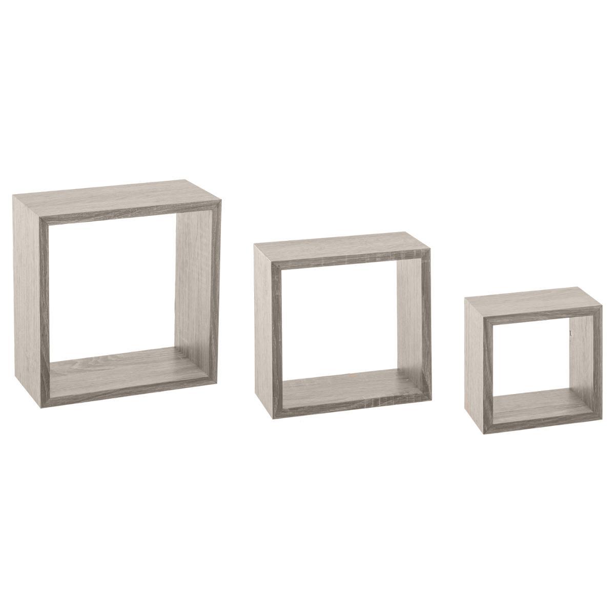 ETAGERE MURALE CUBE CHENE GRIS S 3 TAILLES