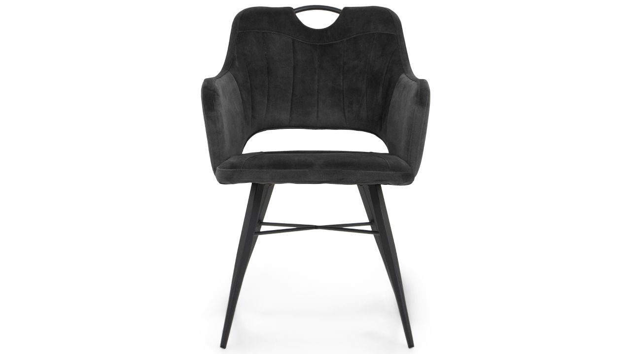 Eetkamerstoel antraciet Tirza B60 x D62 x H87 cm