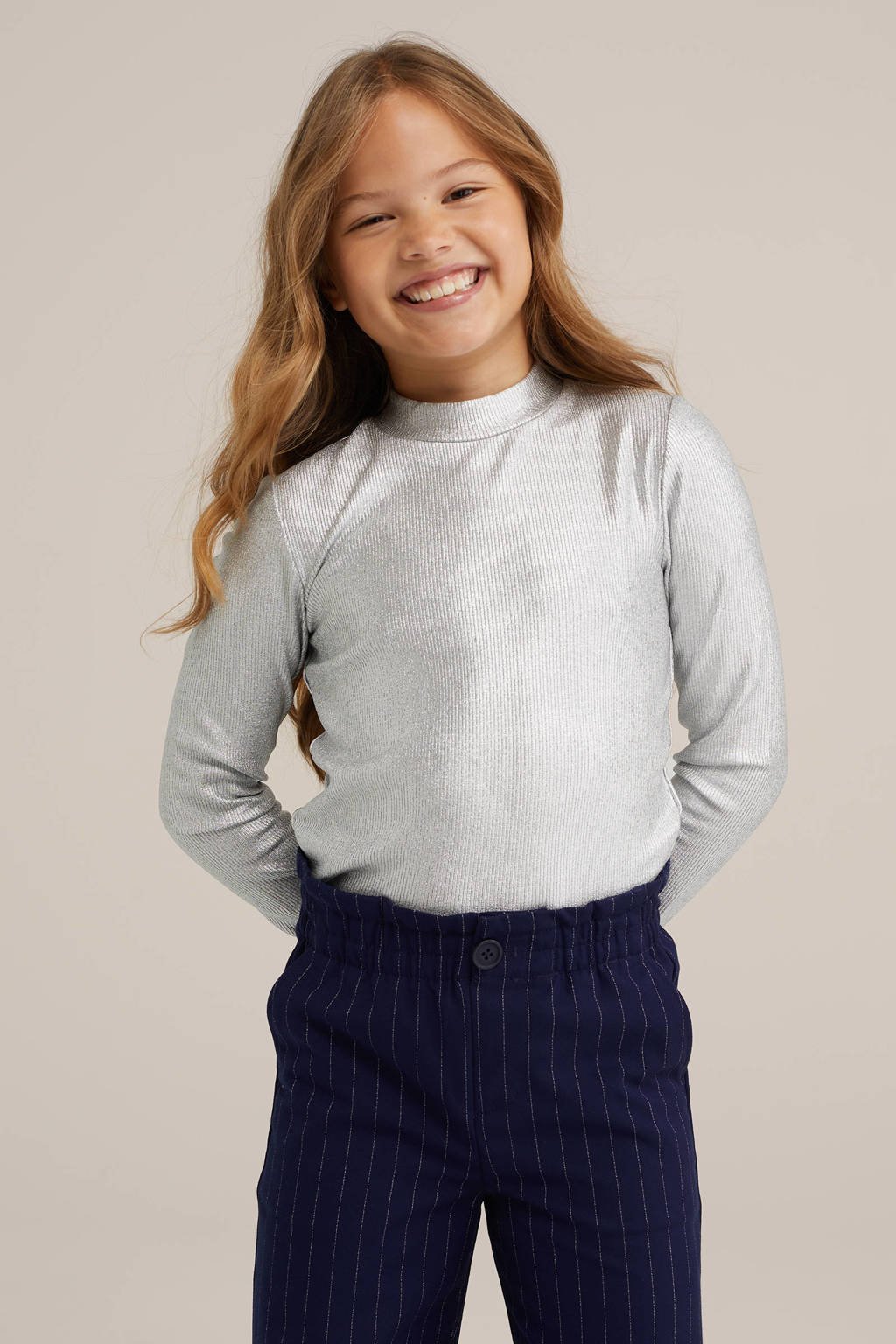 WE Fashion longsleeve zilver