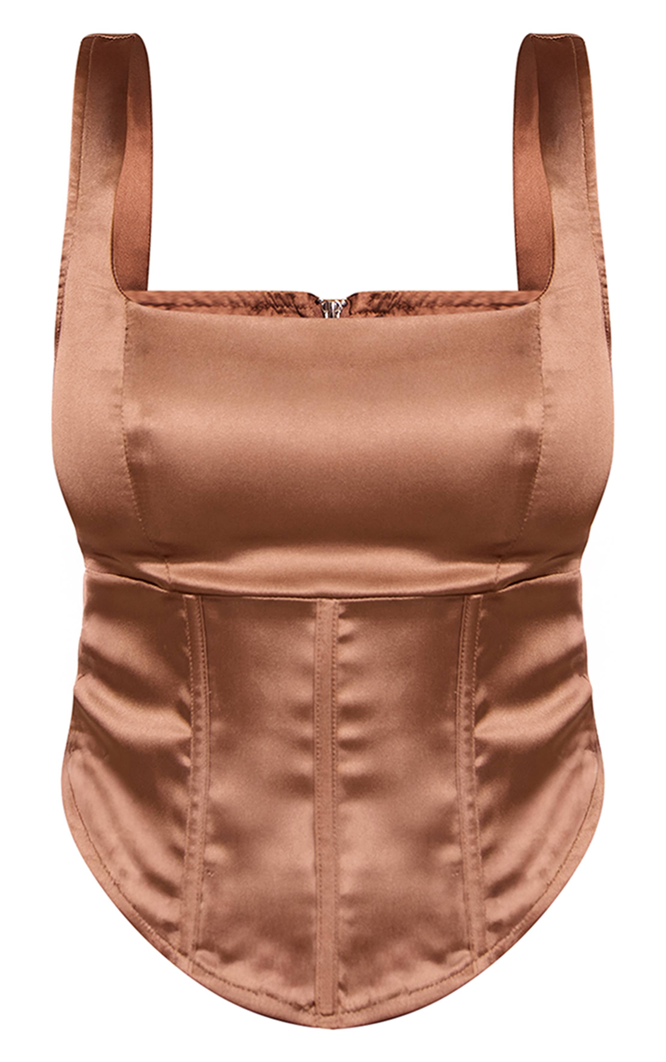 Moka Top Corset Col Carré En Satin Shape