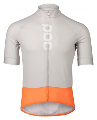 Maillot Manches Courtes Poc Essential Road Logo Gris / Orange