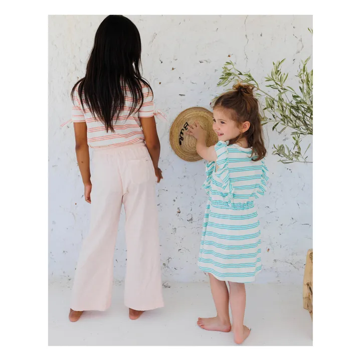 Búho Pantalon Coton Flammé | Rose pâle