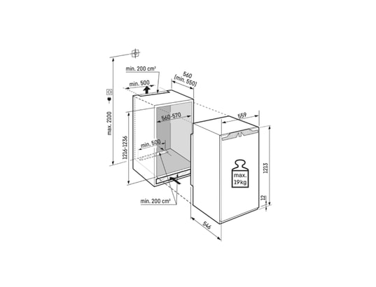 LIEBHERR - Congélateur encastrable armoire SIFNDI4155-22, Prime, 5 tiroirs, 129 L, NoFrost