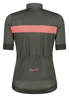 Maillot Manches Courtes Velo Rogelli Prime - Femme - Vert/Corail