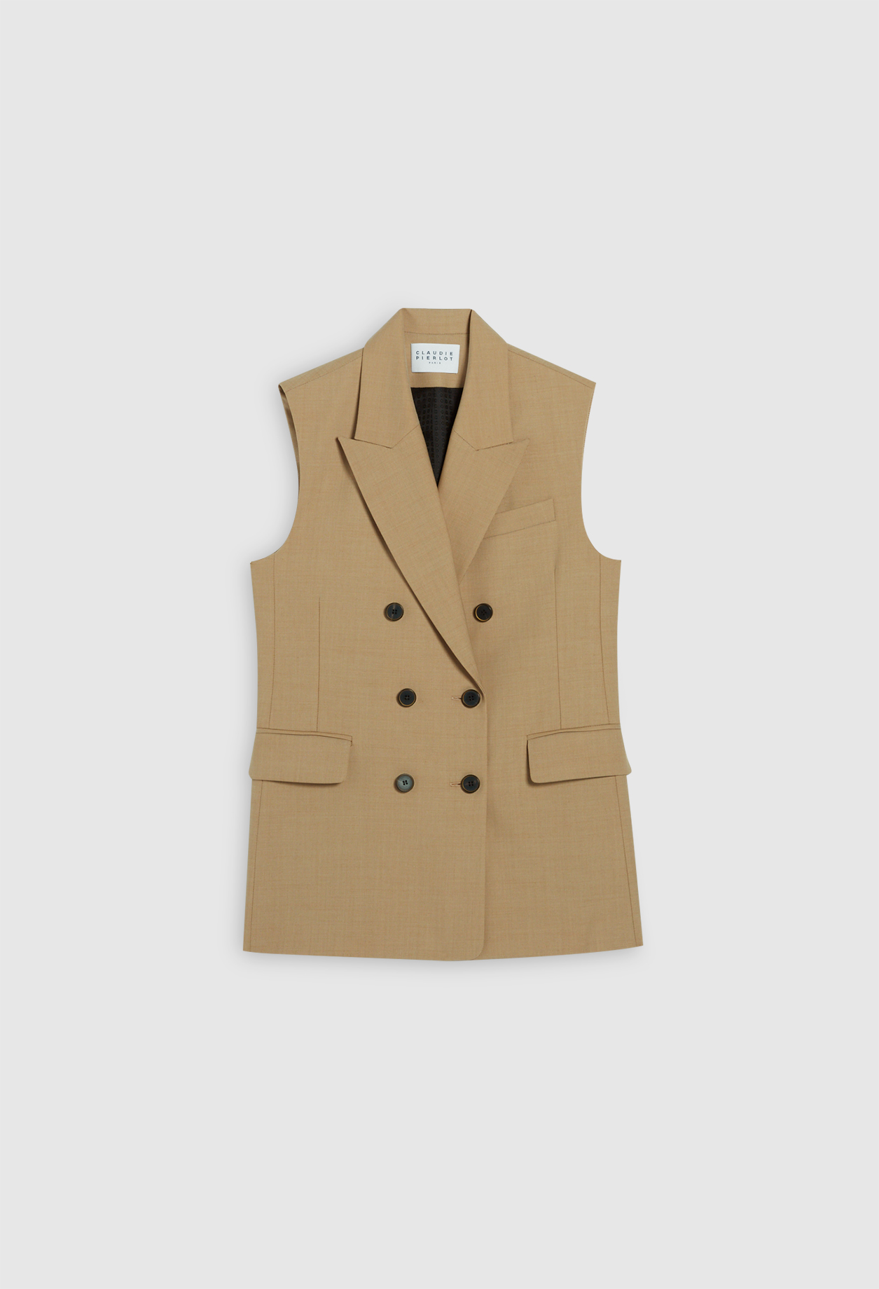 Veste sans manches en laine tra&ccedil;able