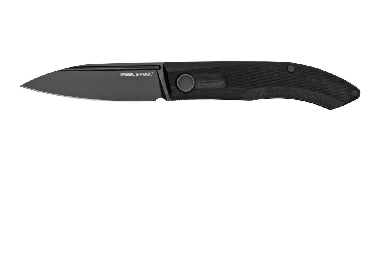 Real Steel Stella Full-Black 7051B slipjoint zakmes, Poltergeist design
