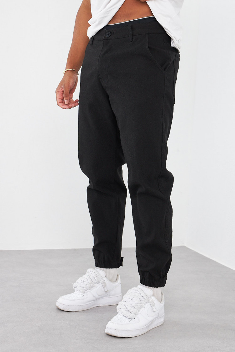 Pantalon texturé noir