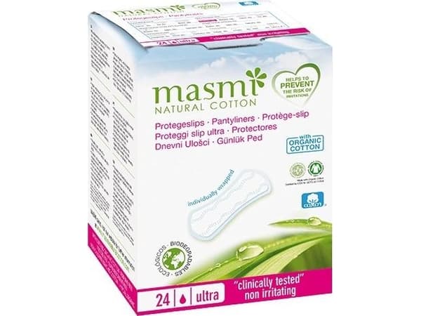 Masmi MASMI_Naturlig bomull ultratynne bind laget av økologisk bomull Ultra 24 stk.
