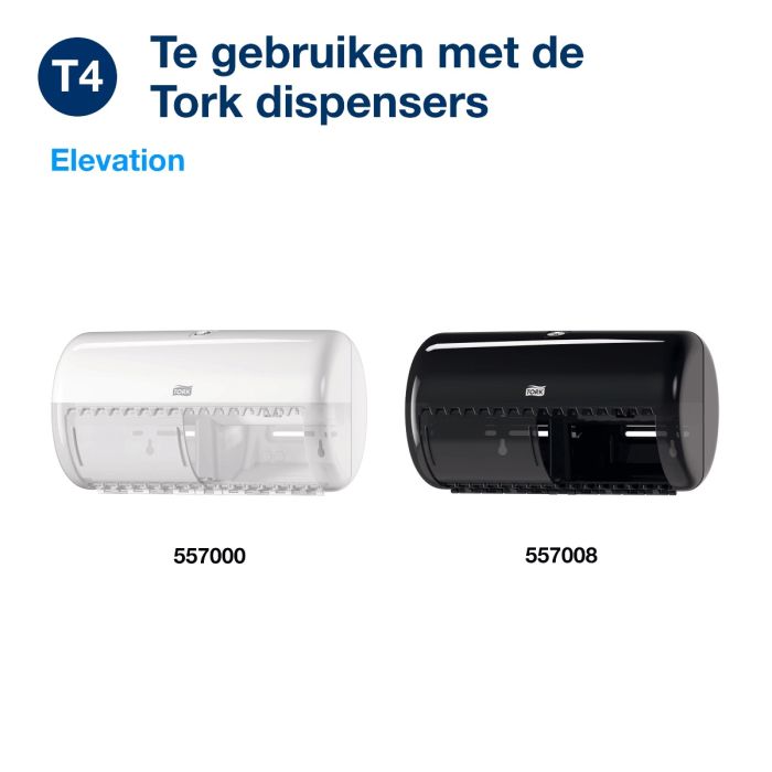 Toiletpapier Tork T4 120261 2-Laags King-Size wit 61 mtr x 10cm pk à 24rol/493 vel (120261)