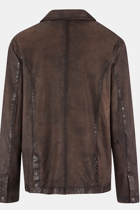 Boston Park Lederjacke, Used-Optik-Nähte, bis 74