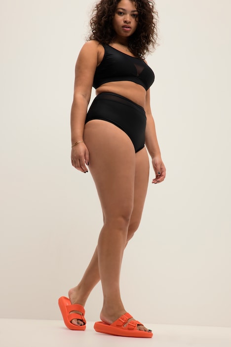 Bikini-Slip, High Waist, Panty Style, Mesh-Einsatz