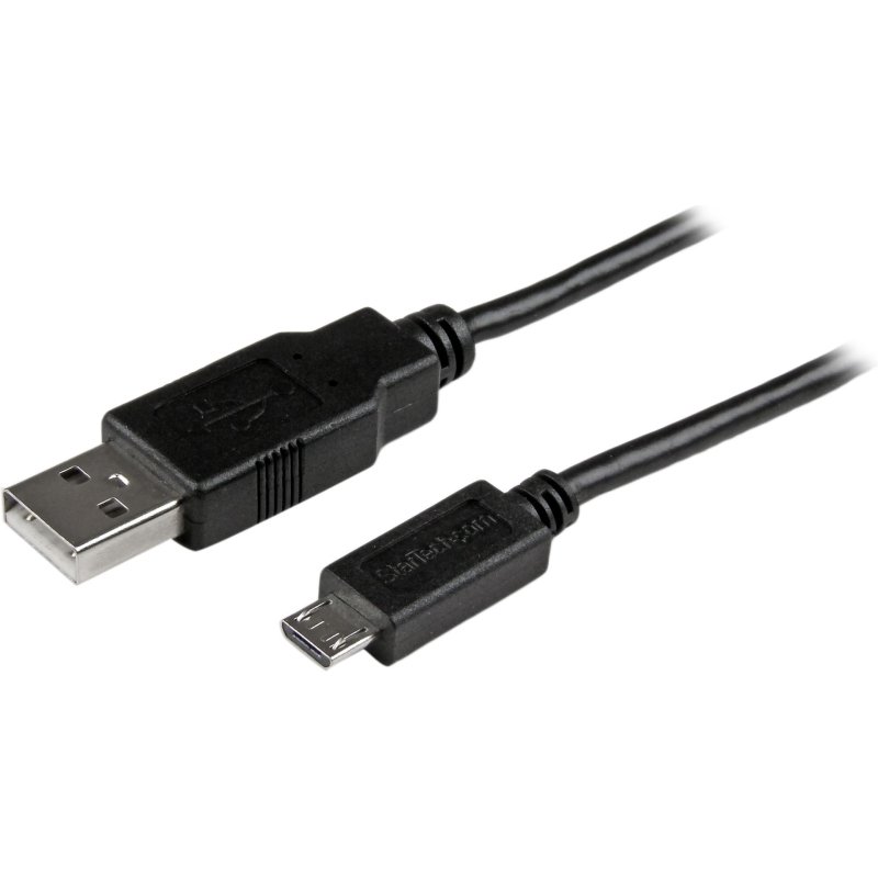 StarTech.com Câble de charge /synchronisation mobile USB A vers Micro B slim de 2 m pour smartphone et tablette - M/M - Noir